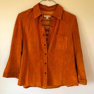 Coldwater creek 100% leather Y2K hipster jacket 1X